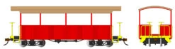 Bachmann Red W/ Tan Roof - Excursion Car (On30)
