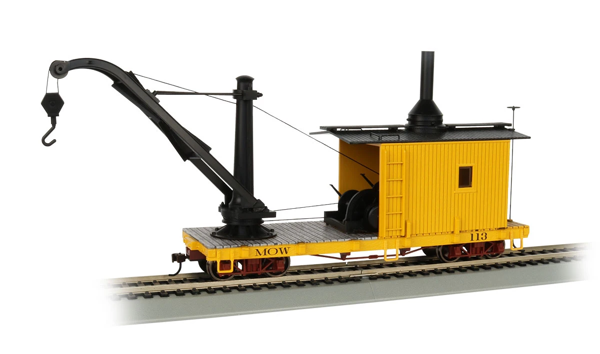 Bachmann MOW - Yellow Derrick Car - On30 1 Bachmann MOW - Yellow Derrick Car - On30