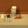 Bachmann Cats With Garbage Can - HO Scale