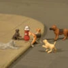 Bachmann Dogs With Fire Hydrant - HO Scale