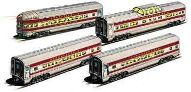 Bachmann Pennsylvania- Congressional - 60' Aluminum Streamliners 4 Car 1 Bachmann Pennsylvania- Congressional - 60' Aluminum Streamliners 4 Car
