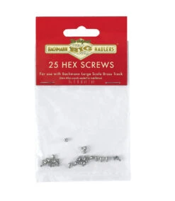 Bachmann Stainless Steel Hex Screws 25/Bag - Brass Track (Large Scale)