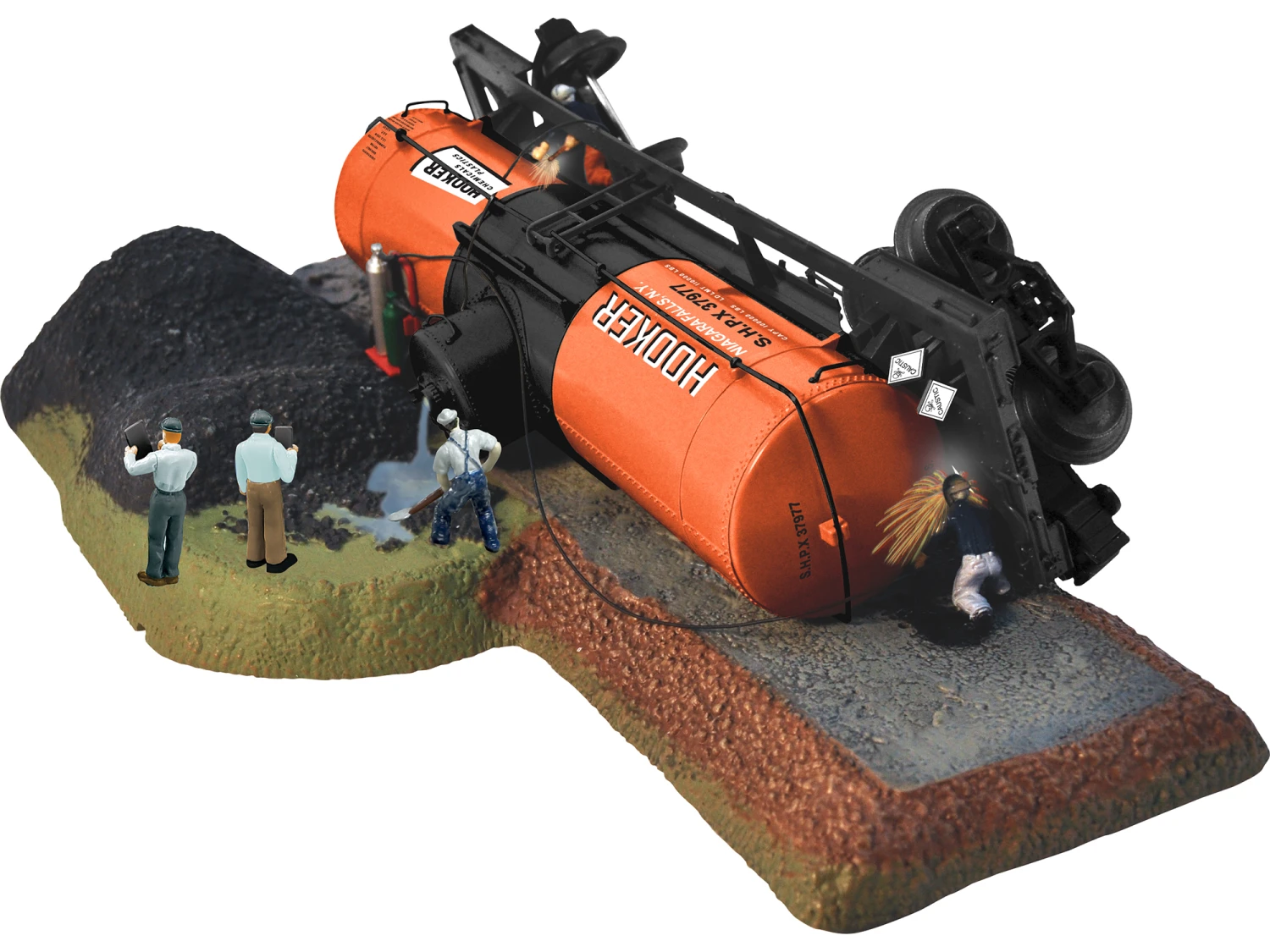 Lionel 6-37977 HOOKER TANK CAR ACCIDENT 1 Lionel 6-37977 HOOKER TANK CAR ACCIDENT